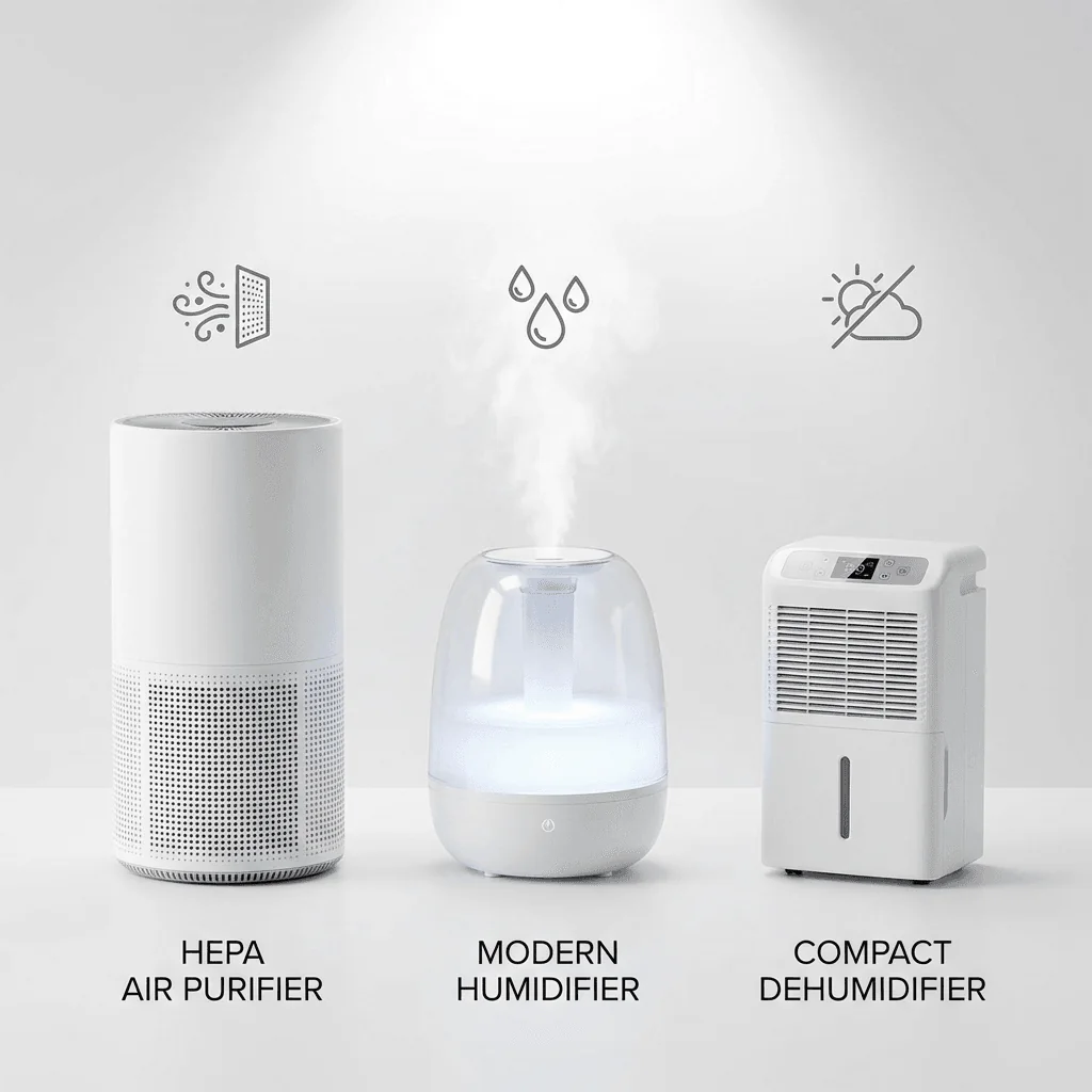 Comparación entre purificador, humidificador y deshumidificador